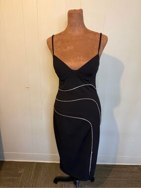 SYMPHONY Black Rhinestone Bodycon Dress small